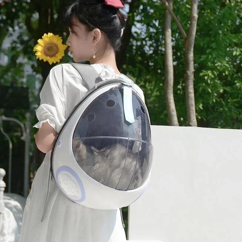 Jual Pet Backpack Cat Bag Go Out Portable Space Capsule Transparent Cat ...