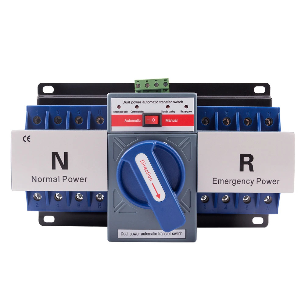 Jual 2P/4P 63A 50/60Hz ATS Dual Power Automatic Transfer Switch AC230V ...
