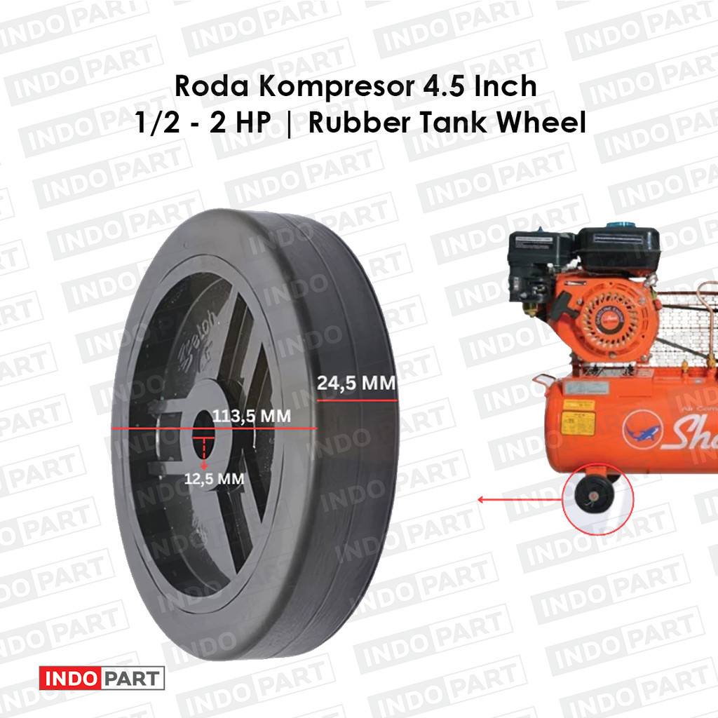 Jual Roda Kompresor 4,5 Inch Tangki Kompressor Angin 1/2 - 2 HP 4,5 ...