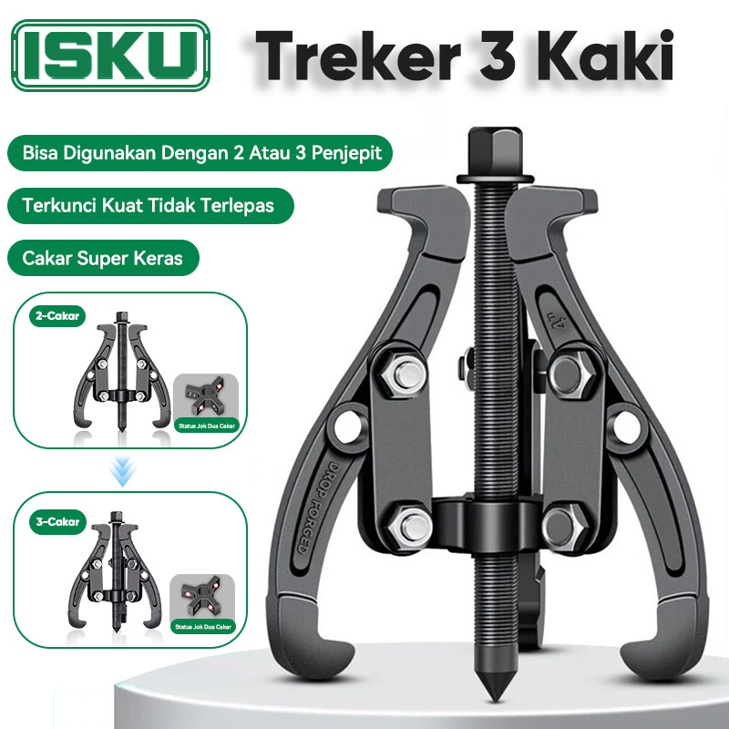 ISKU Tracker 3 Kaki 4/6Inch Alat Melepas Bearing Three Jaw Puller Alat Pencabut Bearing Leher Treker