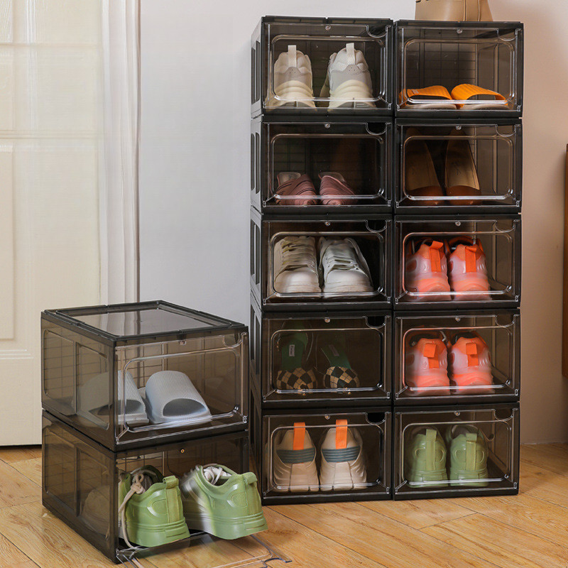 Jual Acrylic Transparent Shoe Box Storage Box High-Top Basketball Shoes ...