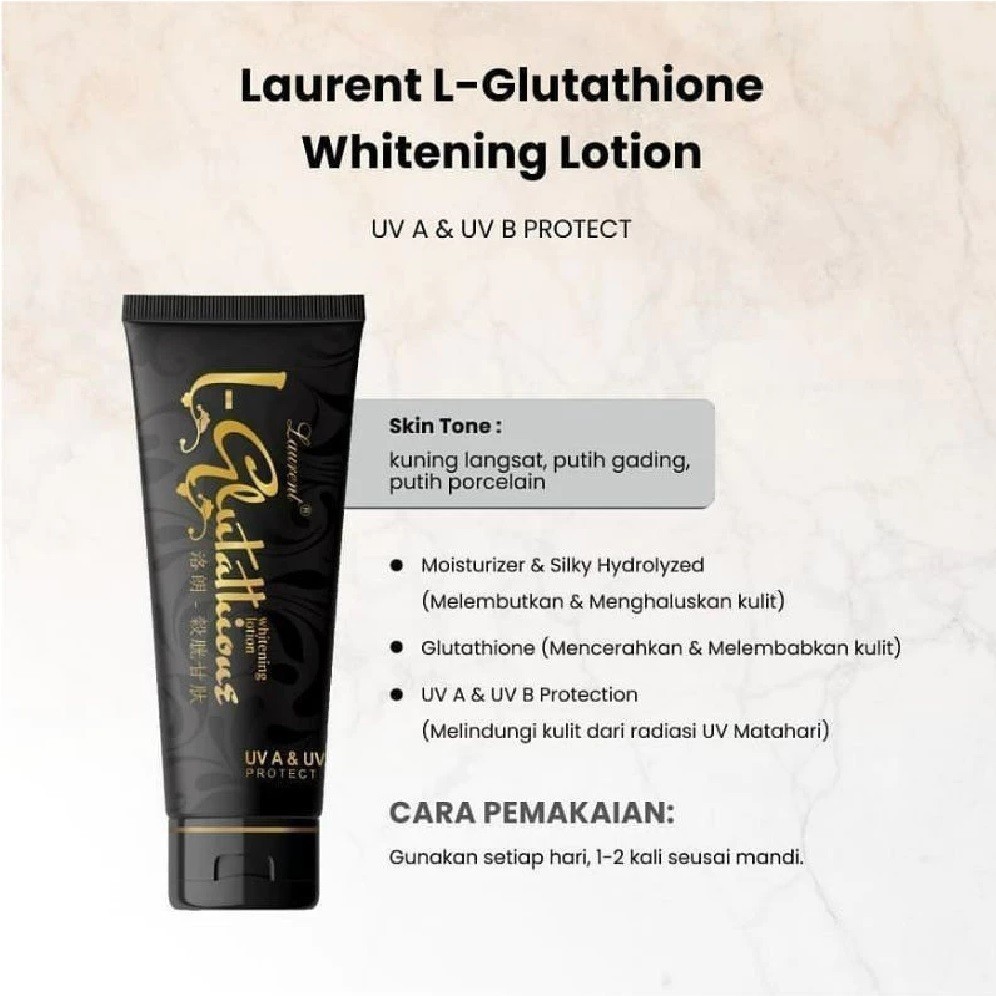 Jual LAURENT Whitening Body Lotion L-Glutathione 250g - Losion Pelembab Pemutih Kulit