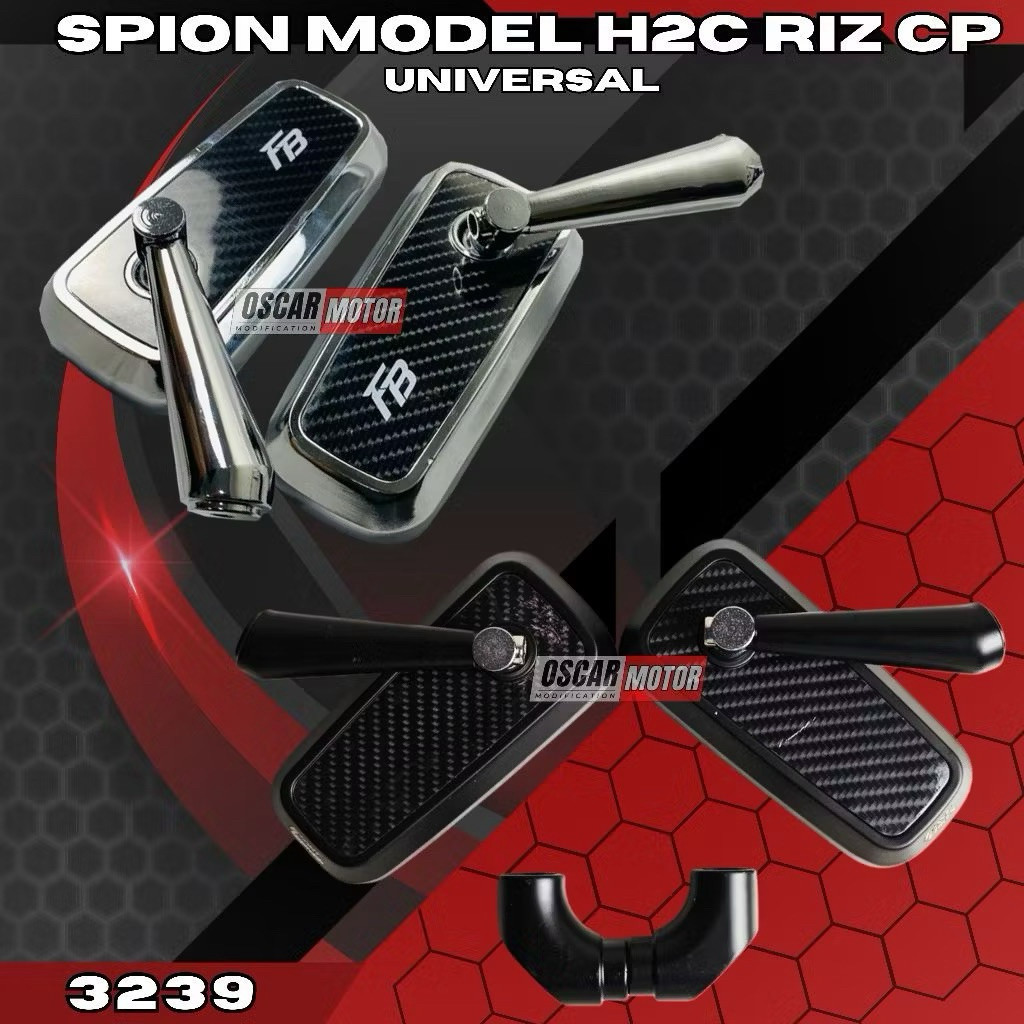 Jual Spion Persegi Circuit Motif Carbon Model H2C Full Cnc Aluminium ...