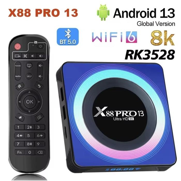 ADDCOLOR Android TV Box 13 - 2GB RAM 16GB ROM RK3528 WiFi6 BT5.0 8K HDR, Boîtier TV Android Puissant