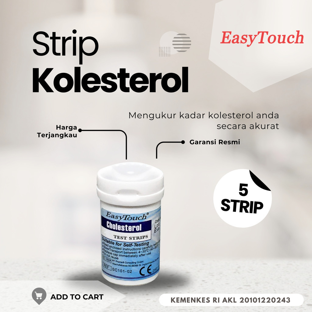 Easy Touch Cholestrol Isi 5 Test Strip Cek Kolestrol EasyTouch Kesehatan