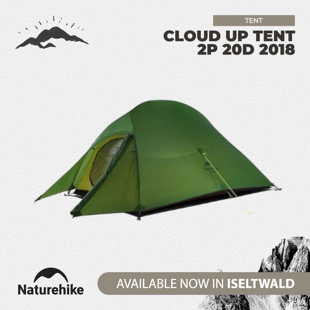 Naturehike Cloud Up Pro Tent – Voor 2 Personen – Lichtgewicht Koepeltent, Waterdicht, Winddicht – 3 Opbouwmogelijkheden – Incl. Haringen En Grondzeil