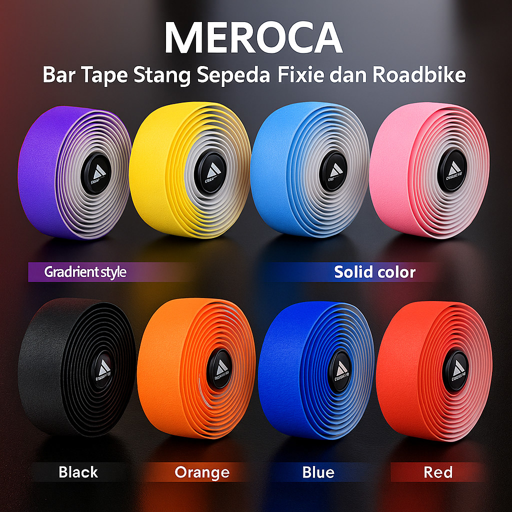 Jual MEROCA Bar Tape Stang Sepeda Fixie dan Roadbike, Handgrip Lembut ...