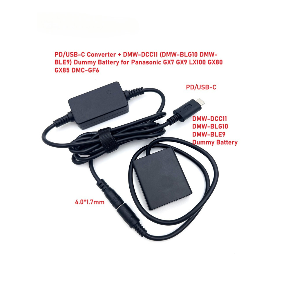 Andoer DMW-DCC11 Alimentatore USB Per Fotocamera - Batteria Dummy Per Panasonic, Sostitutiva Di DMW-BLG10/BLE9