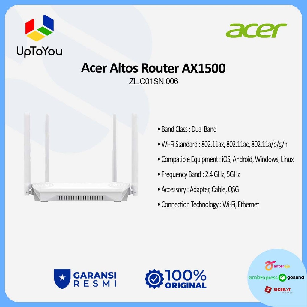 Jual ACER ROUTER Altos MT401 AX1500 Wifi 6 Dual Band Mesh Router ...