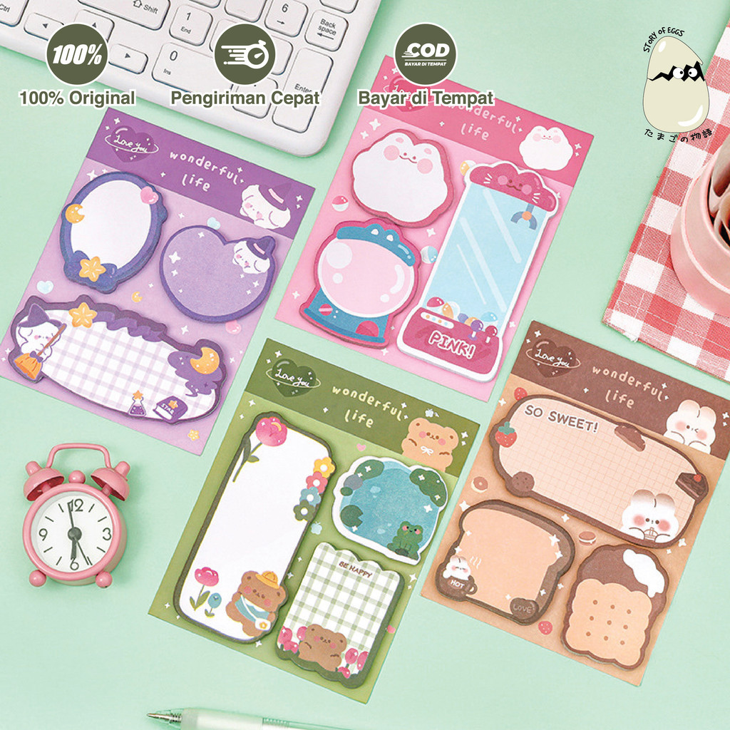 Jual Sticky Note l Sticky Note l Kertas tempel l Memo Set isi 3 l ...