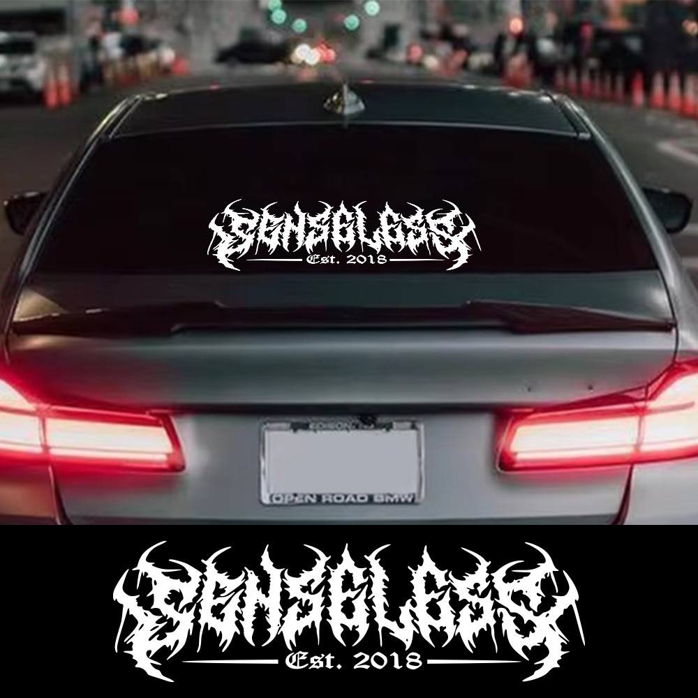 Jual Car Window Banner Sticker Senseless Rear Windshield Racing Vinyl ...