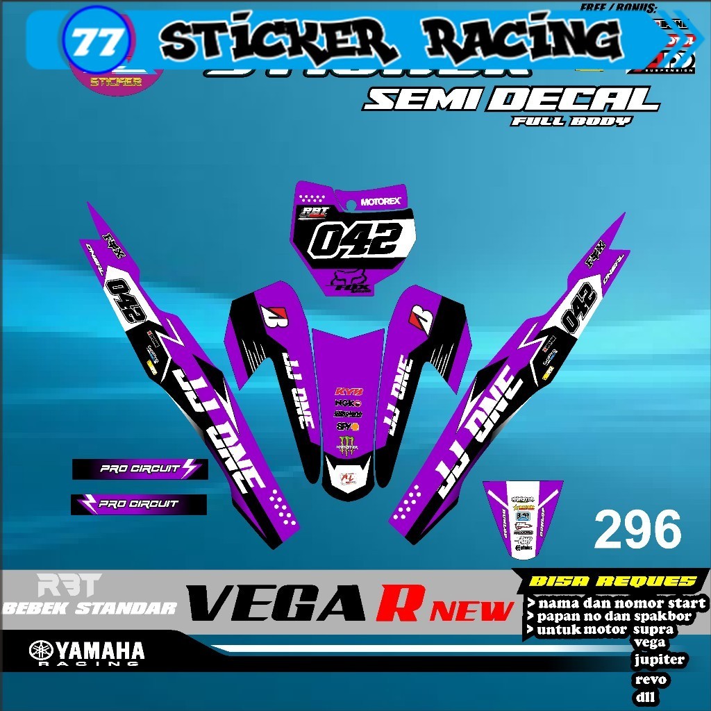 Jual Decal Rbt Vega R New Desain Racing Terbaru ( Free Nama Dan Nomor ...