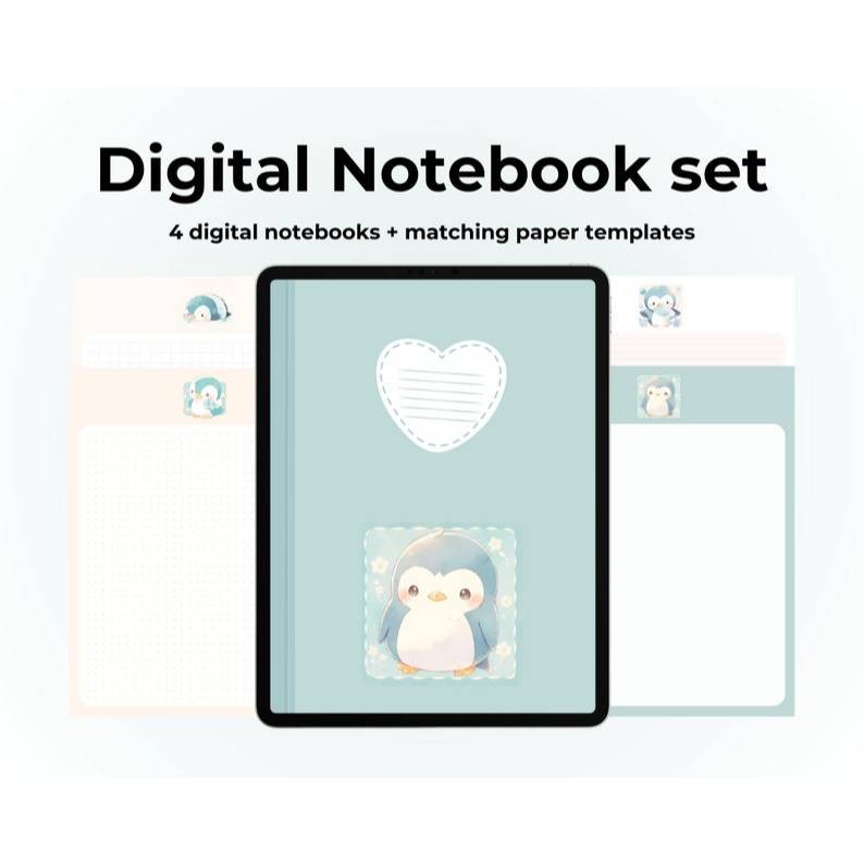 Jual Digital Notebook Note Templates with Notebook Covers and Note ...