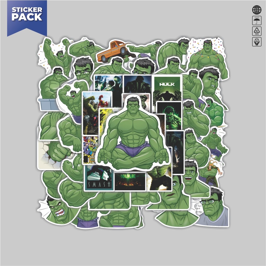 Jual [100PCS]Stiker Pack Stiker Kartun Hulk Aesthetic Vinyl Anti Air ...