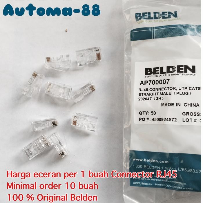 Jual Eceran Belden AP700007 Connector RJ45 Cat5 UTP Original per 1 buah ...