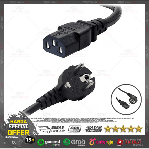 Jual Kabel Power CPU Komputer Panjang 1.8M Versi Standar Aman Awet ...