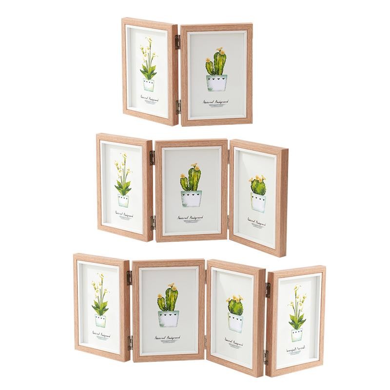 Jual Three Photo Frame Rustic Folding Triple Photo Frame Family Picture ...