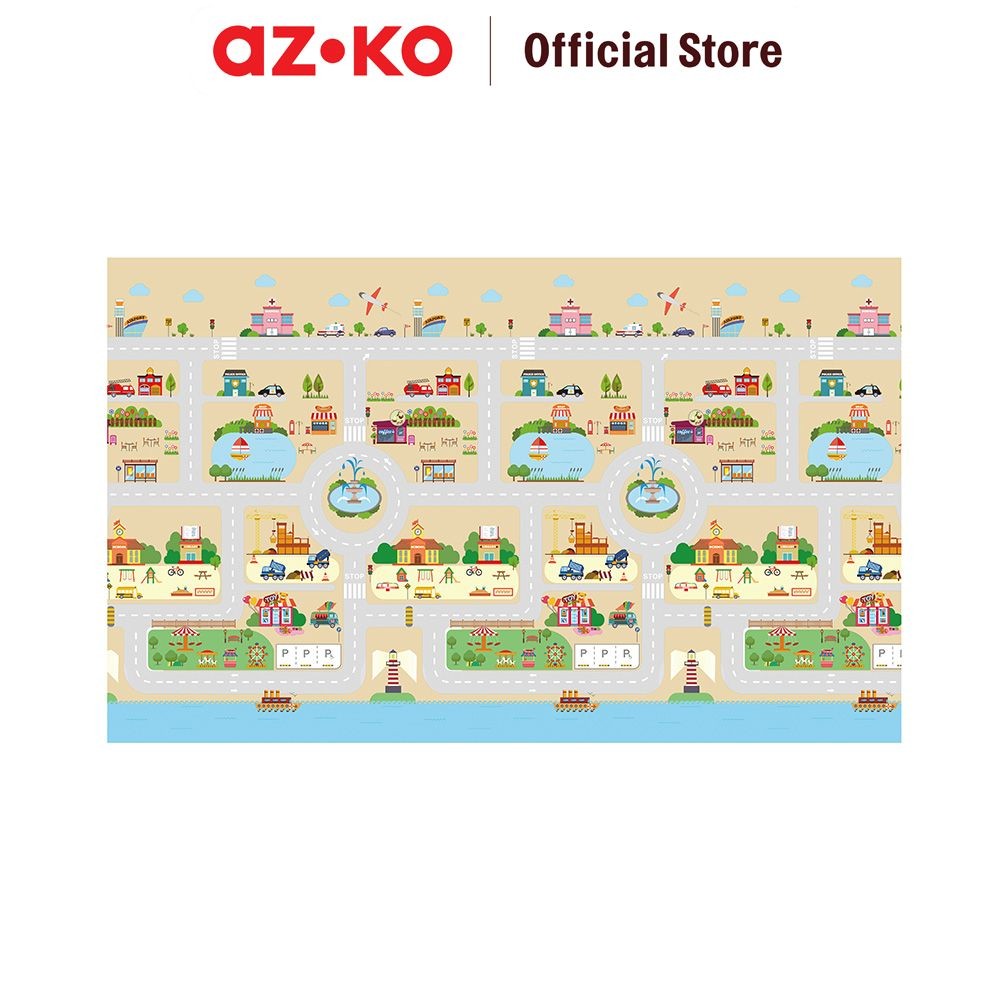 Jual AZKO Forhom 230X140X1 cm Karpet Playmat Lipat Road Map Kids ...