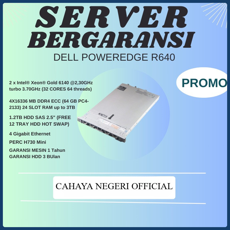 Serveur Dell PowerEdge R640 1U - 2x Xeon Gold 6140, 128GB RAM, 8SFF - Reconditionné Garantie 1 An