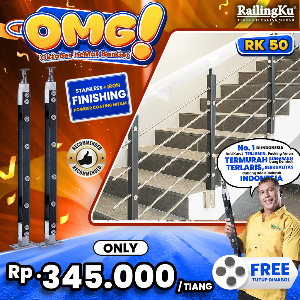Jual Railing Tangga Stainless Industrial Tiang Railingku [OMG!] RK 50 ...