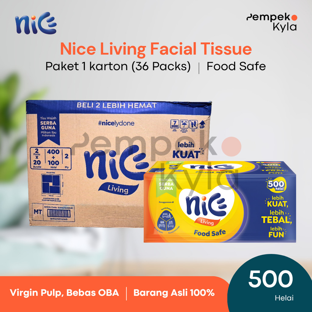 Jual Tissue Nice facial 250 sheets 1 karton/dus isi 36 pcs nice 250 ...