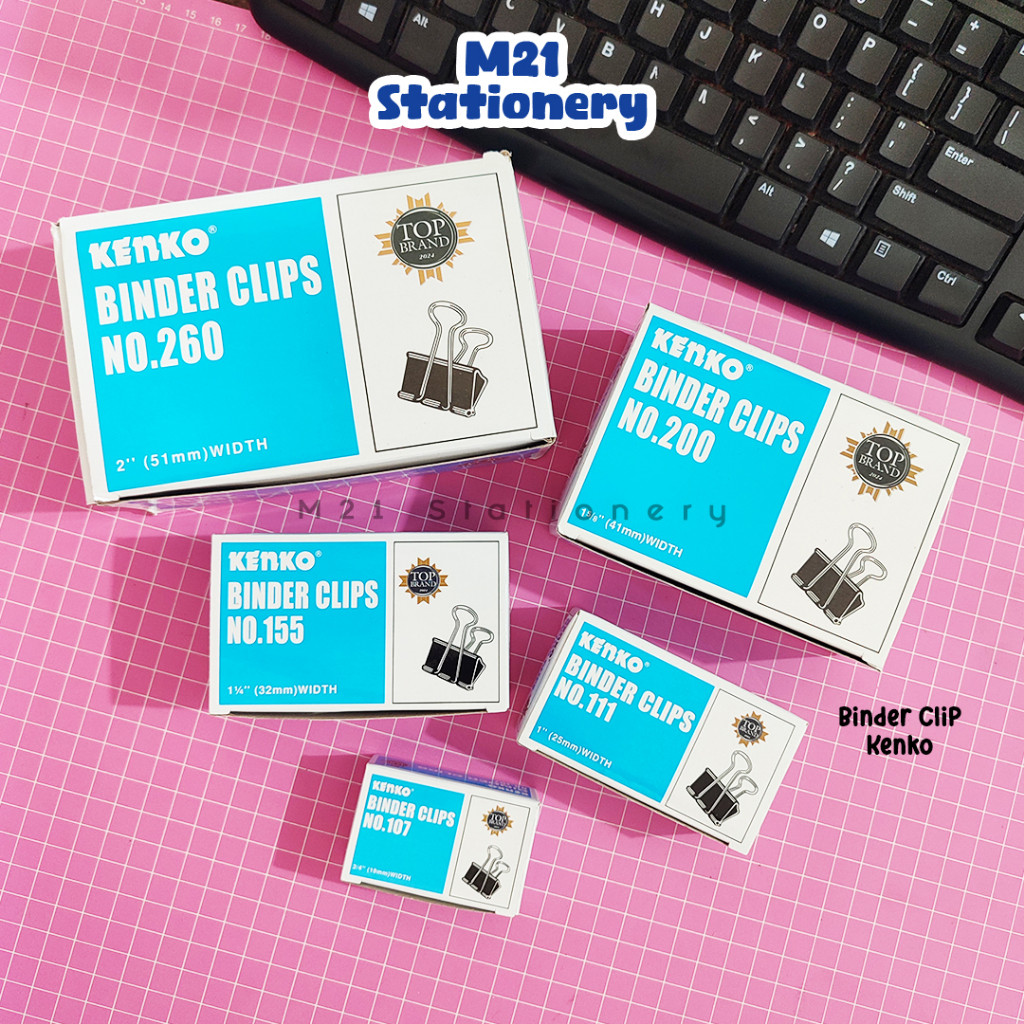 Jual (1 PACK) BINDER CLIP KENKO / 105 107 111 155 200 PENJEPIT KERTAS ...