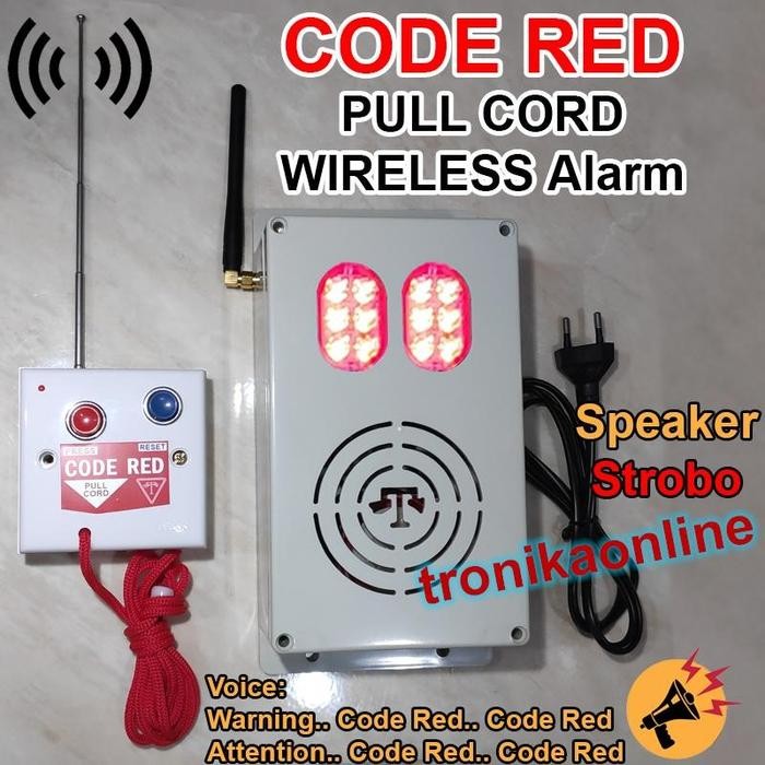 Jual CODE RED PULL CORD ALARM fire smoke flame evacuation VOICE ...