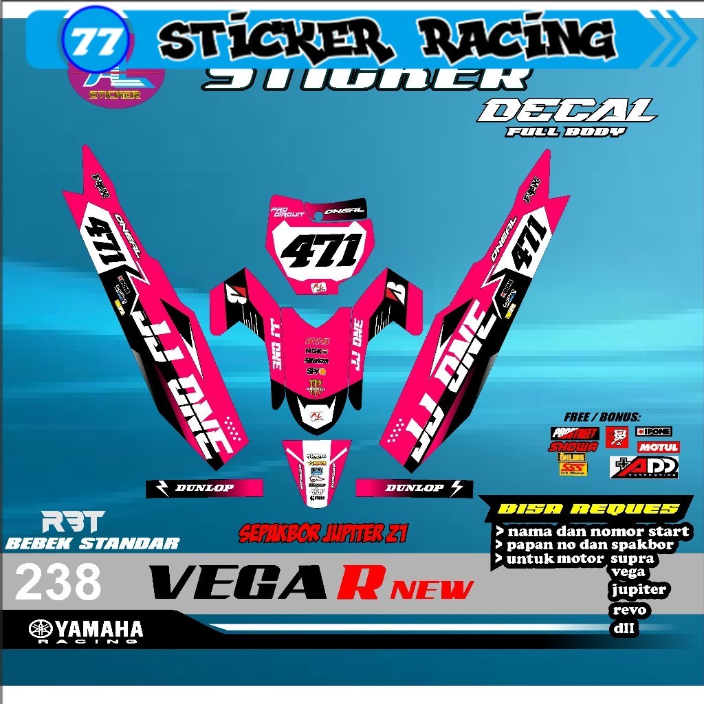 Jual Sticker Decal Rbt Vega R New Semi Full Body Edisi Kekinian ( Free ...
