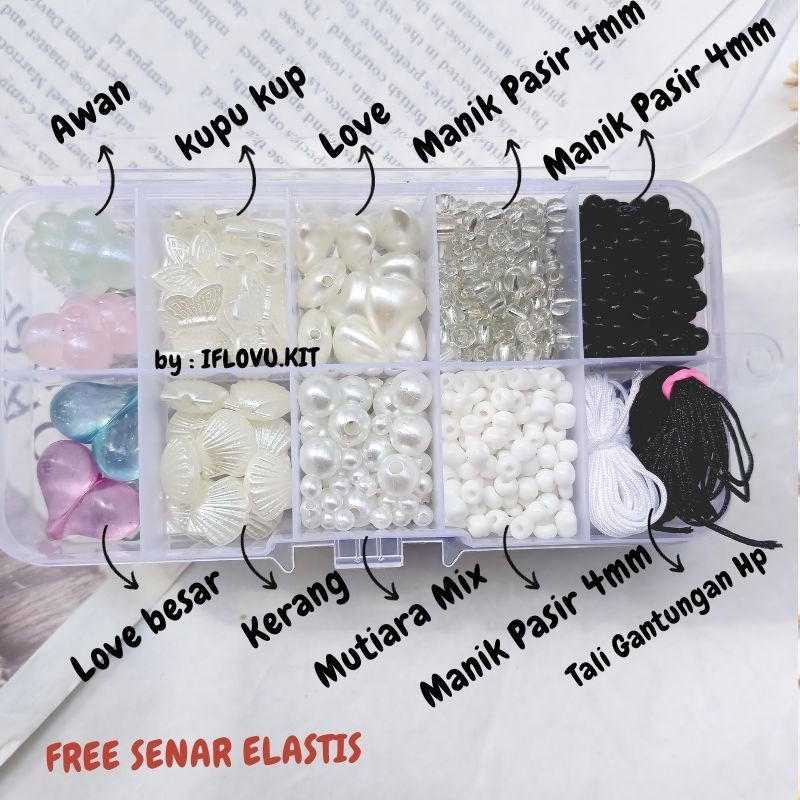 Chain Beaded Phone Beads Kit Jual (asian Mote) Promo Manik Manik