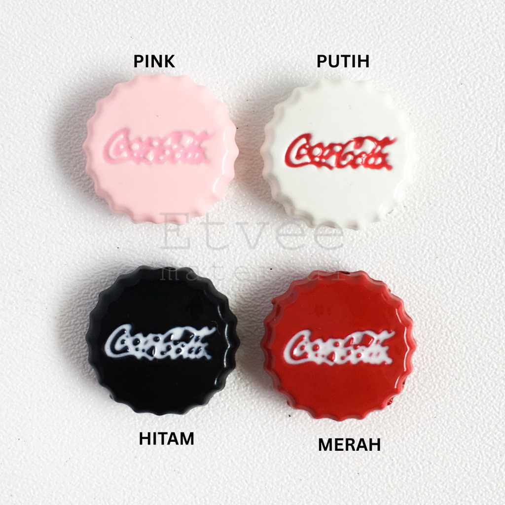Jual manik mote besi alloy bead tutup botol coca cola bottle cap ...