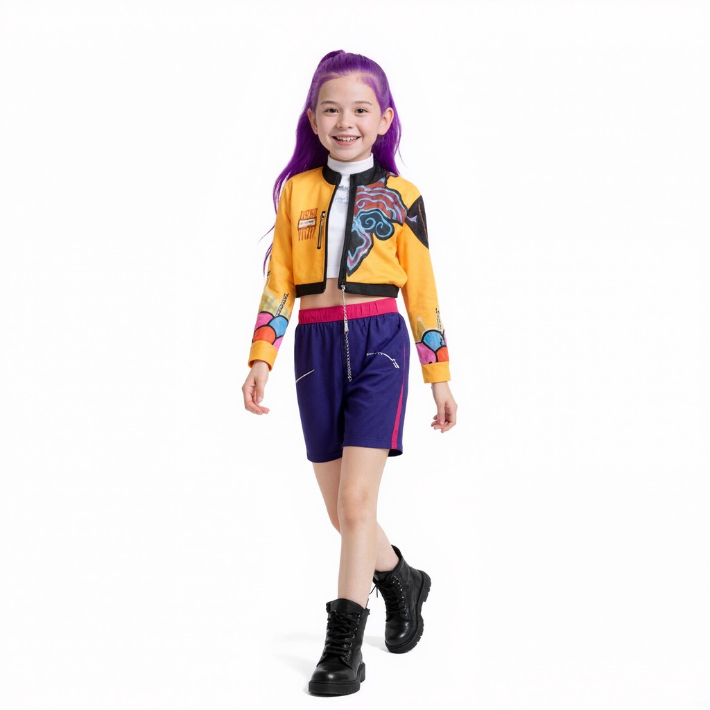 Costume K-Pop Demon Hunter Pour Fille - Taille 3-13 Ans - Idéal Halloween & Fêtes Déguisées