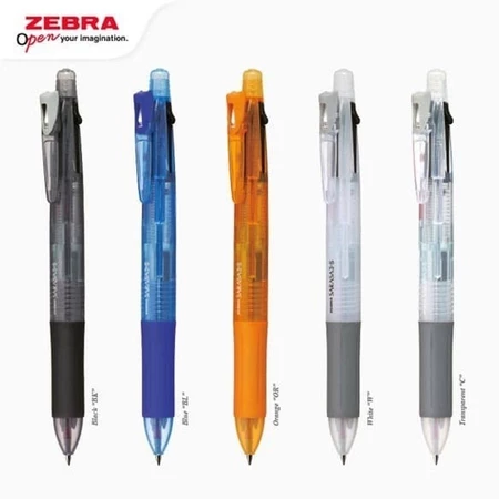 Zebra Sarasa 3+S pulpen 3 tinta dan 1 pensil untuk catatan warna-warni