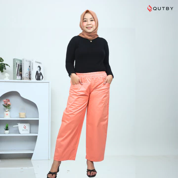 QUTBY Celana Kulot Wanita Korean Long Pants Bahan Tebal Dan Halus