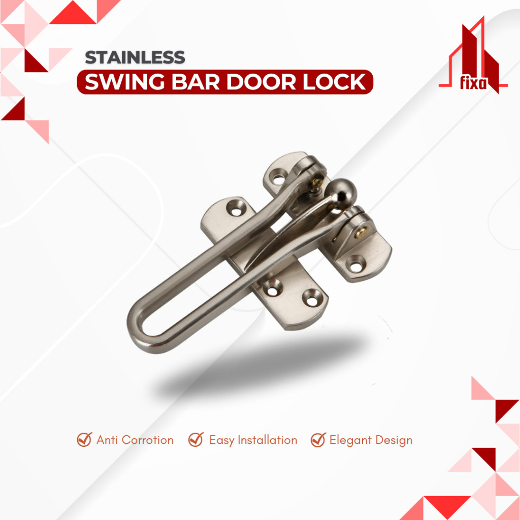 FIXA Stainless Pengaman Pintu Anti Karat Swing Bar Door Lock