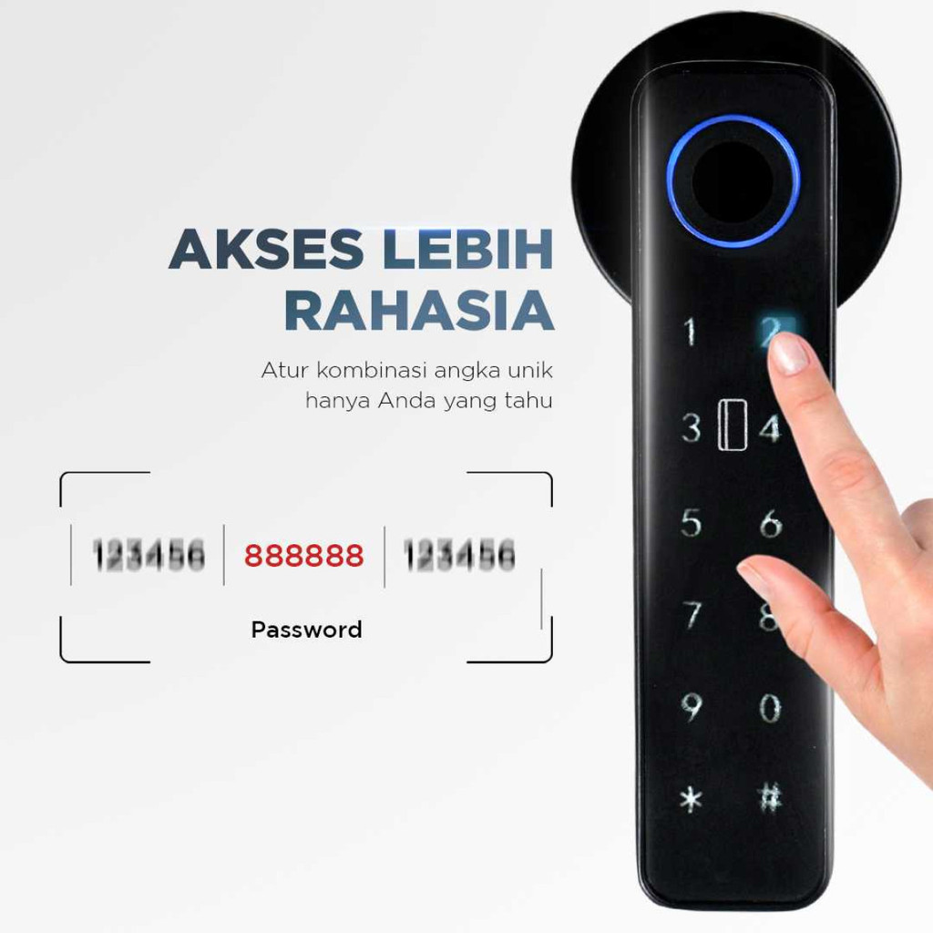 Jual Smart Door Lock Fingerprint Password Key Card | Shopee Indonesia