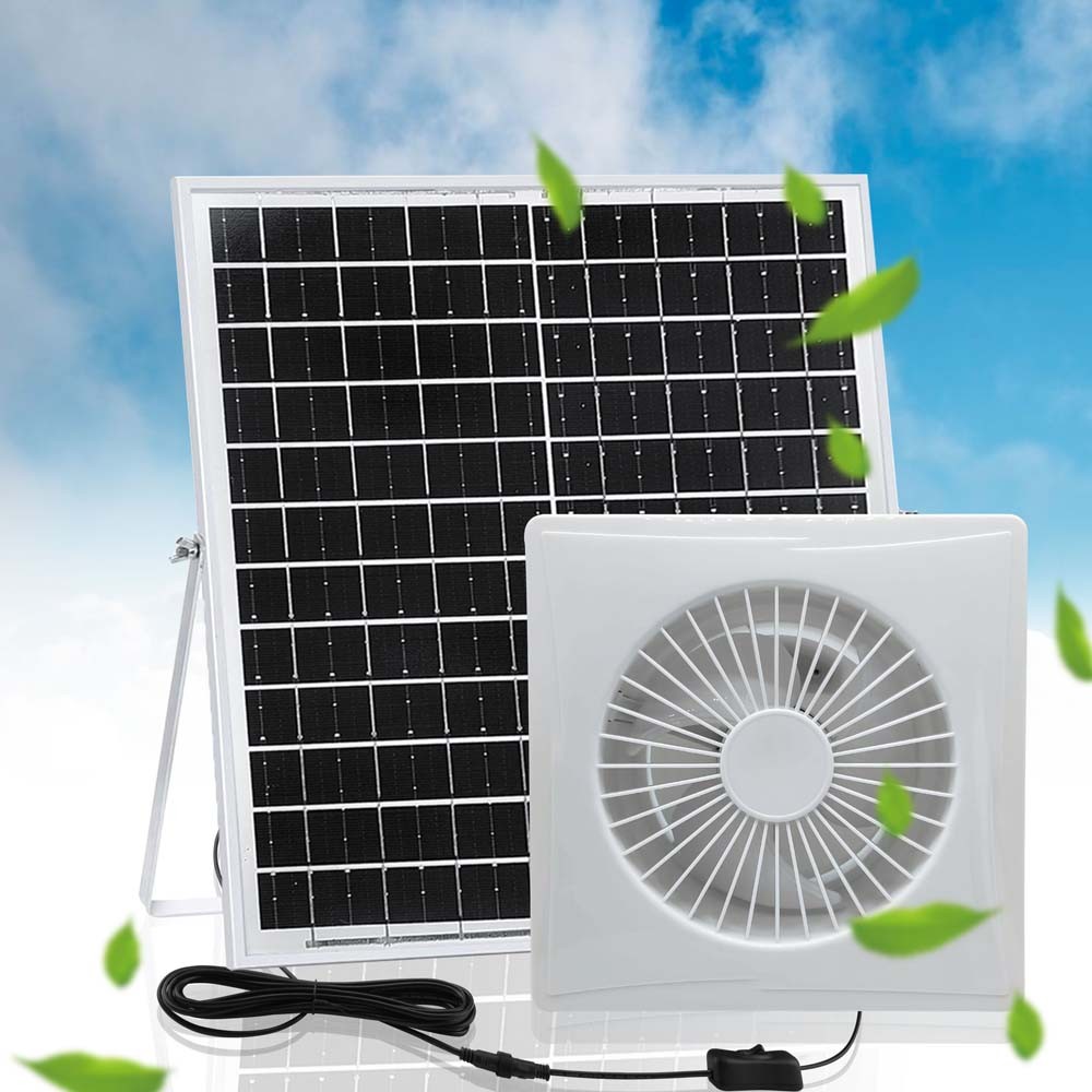 Jual 12V Solar Exhaust Fan for Windows - IPX4 Waterproof Cooling Fan ...
