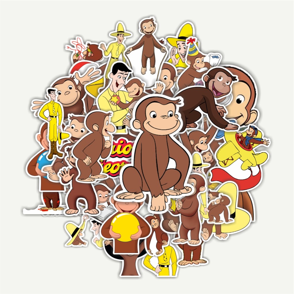 Jual Sticker Pack Stiker Kartun Curious George Dekorasi Lucu Kreatif ...