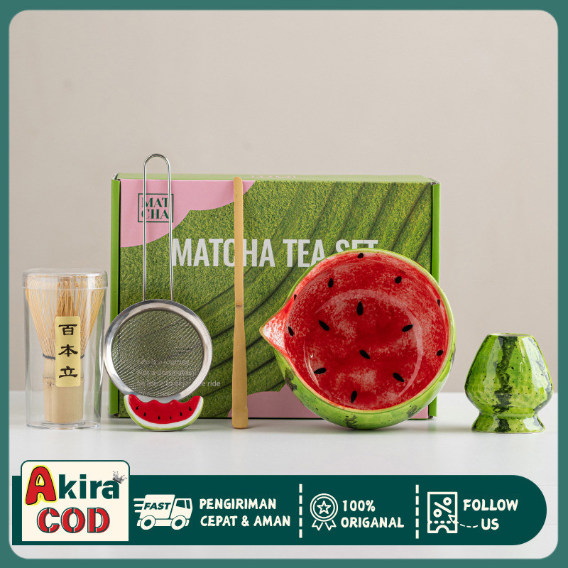 Jual Watermelon Matcha Set / Mangkok Semangka Yang Cantik Set Matcha ...
