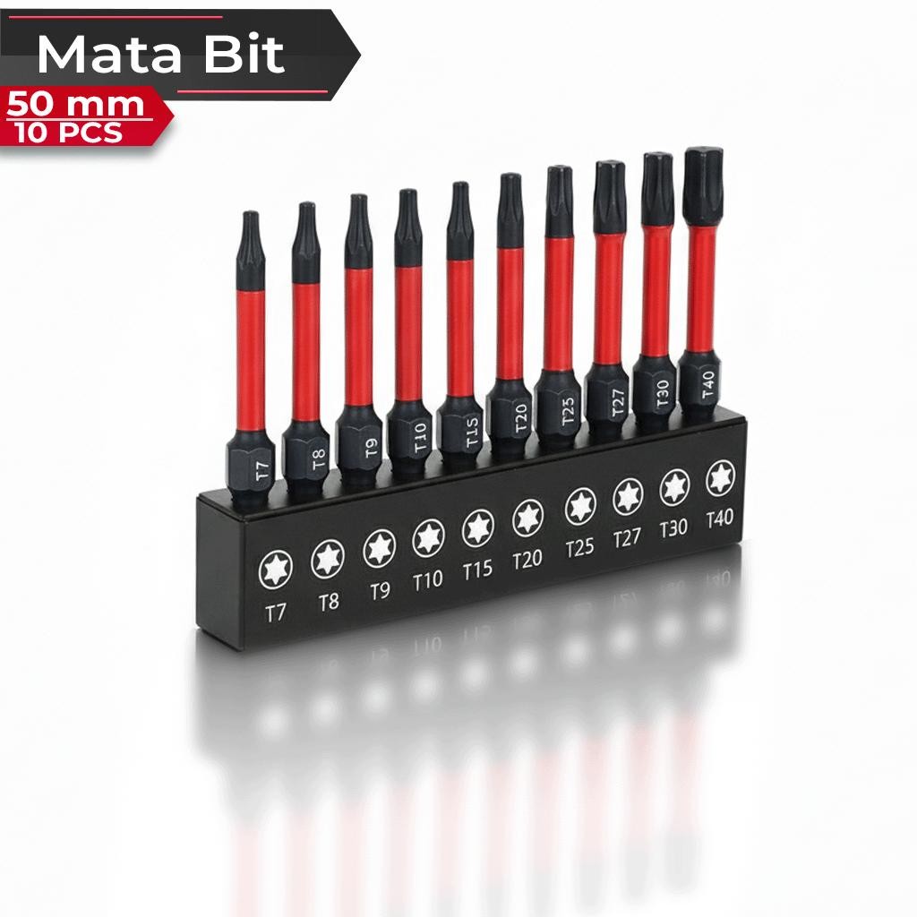 Jual Allefix Mata Bit Torx T7-T40 10Pcs Ukuran 50MM Baja S2 Presisi ...