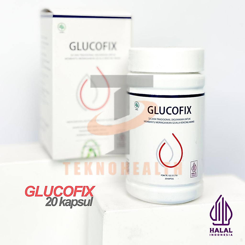TEKNOHEALTH Glucofix Herbal Diabetes Original BPOM – Bantu Jaga Gula Darah  |  20 Kapsul