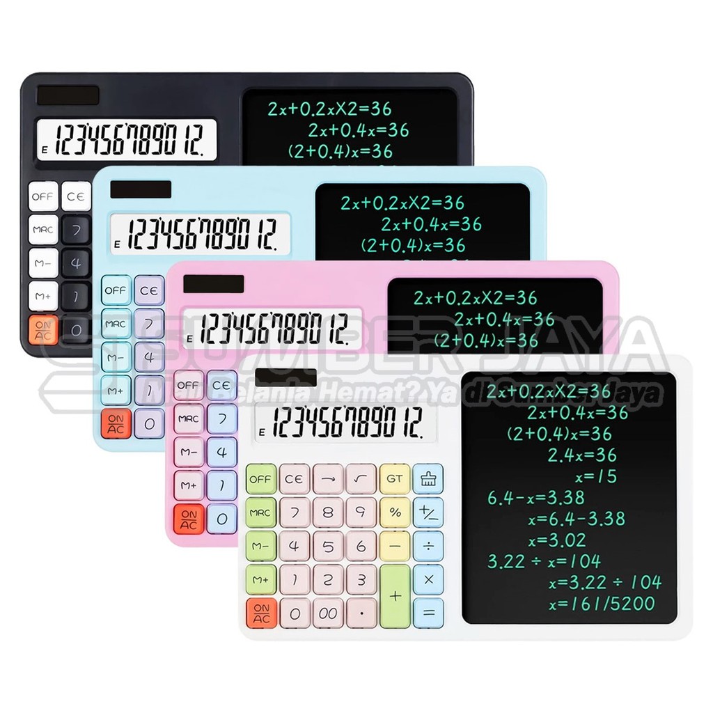 Jual 2in1 WRITING PAD CALCULATOR ZY-2208 12 digit menghitung & menulis ...