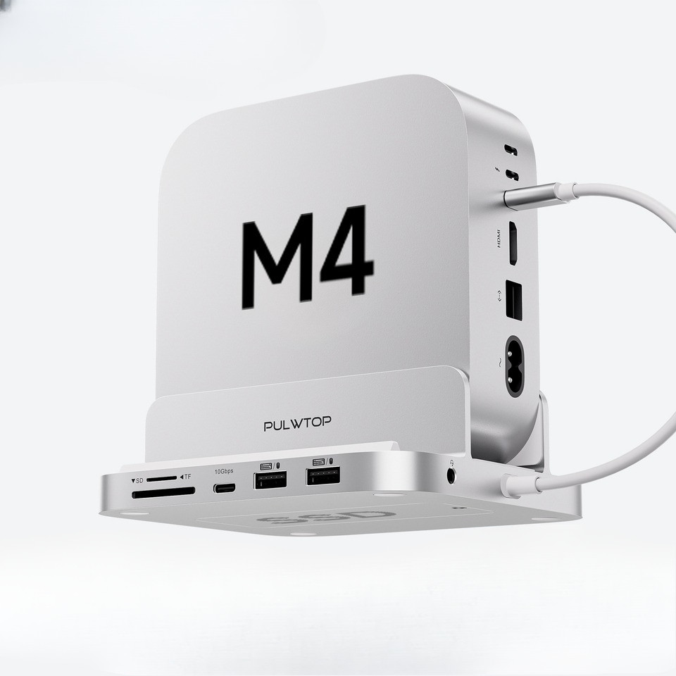 Jual PULWTOP Vertical Mac Mini M4 Hub with M.2 SSD Enclosure, USB A/C 3 ...