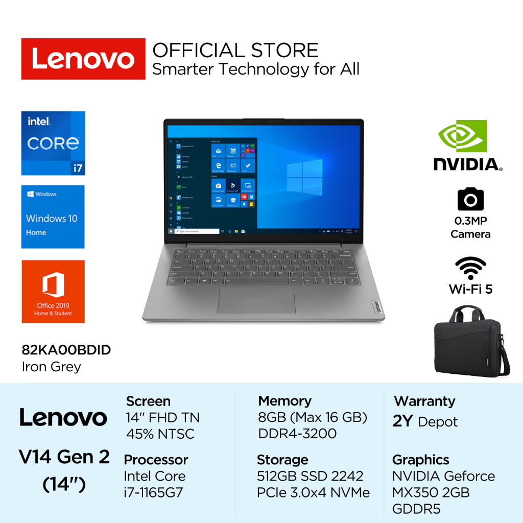 Jual Lenovo V14 G2 ITL BDID Intel Core i7 1165G7 Win10 Home 8GB 512GB ...
