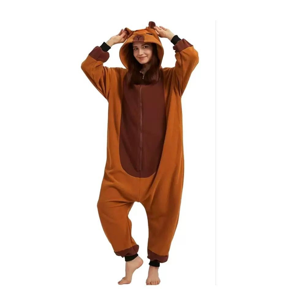 Jual BAJU ONESIE KOSTUM NEW CAPYBARA COKLAT PINK PIYAMA KIGURUMI ...