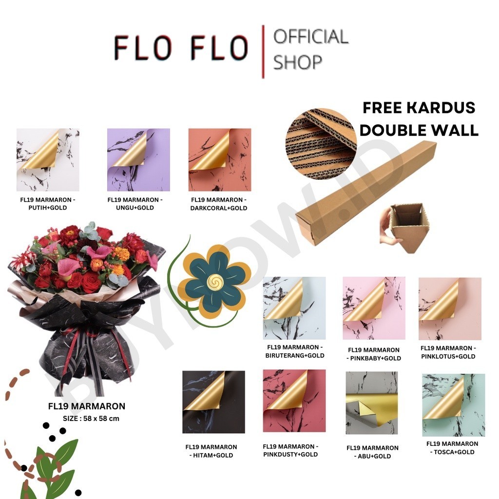 Jual FLO FLO - (5 LEMBAR) - FL19 MARMARON Kertas Bunga Paper Buket ...