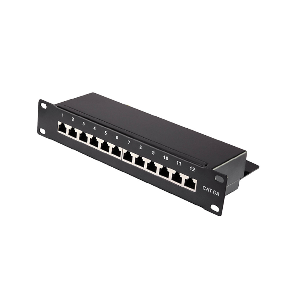 Jual 8/12 portas 1U RJ45 CAT6A Patch Panel 10 Gbps Desktop e montagem ...