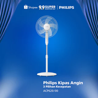 Baru! Kipas Angin Philips, Kipas Angin Berdiri, Kipas Philips ACP620/00 - Putih - Lebih Kencang, Lebih Senyap, Dijamin Awet. Stand Fan, White, 16 Inchi, Fan Philips, Kipas Baling 5, Kipas listrik, Philips Kipas