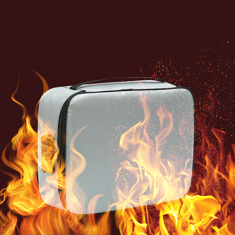 Jual Fireproof Document Bag Safety Organizer Zipper Waterproof Money ...