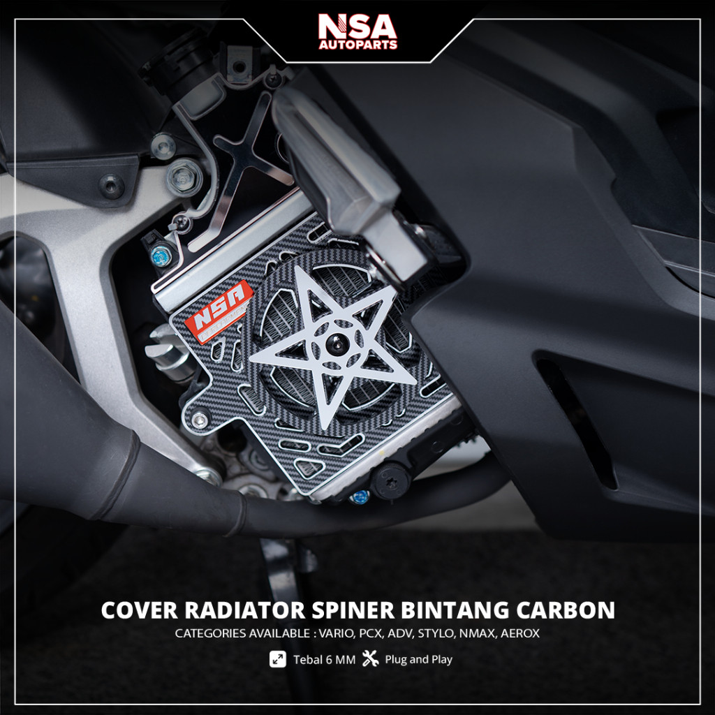 Jual MOTORMIND COVER RADIATOR SPINER BINTANG CARBON SERIES VARIO PCX ...