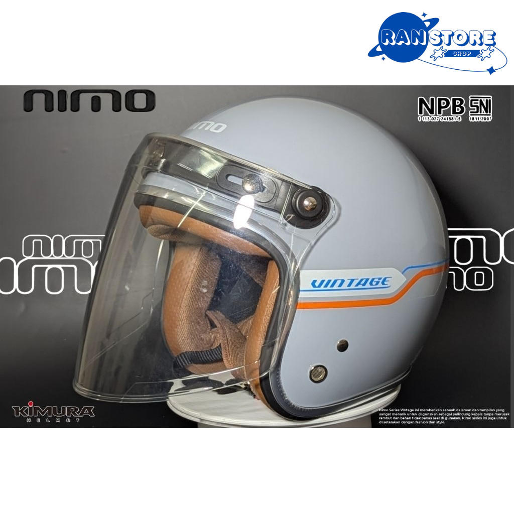 Jual HELM BOGO NIMO SERIES VINTAGE KACA BOSS FLAT HELM PREMIUM ORIGINAL ...
